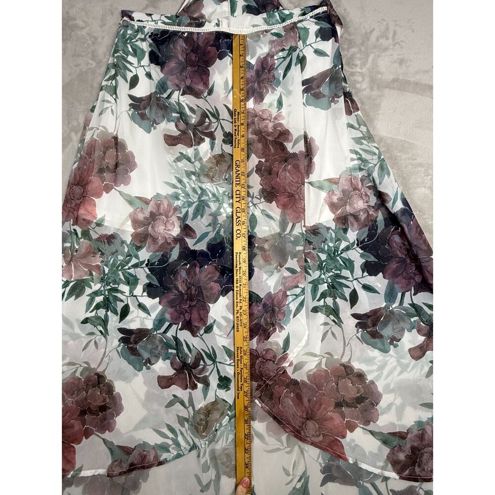 Y2K Charlotte Russe 1X Floral Chiffon Handkerchief Hem Dress Fairycore Whimsigot - Picture 6 of 12